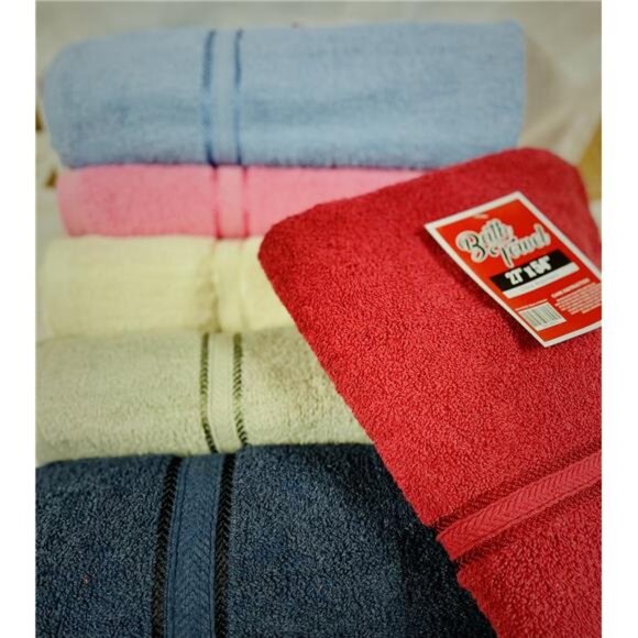 Linen Terry Bath Towel 100% Cotton Towels & Washcloths, Multicolor, - Picture 3 of 7
